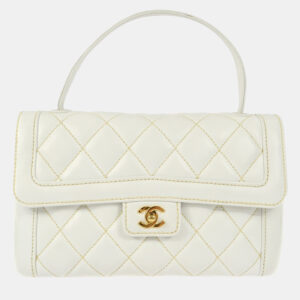 Chanel White Calfskin Wild Stitch Handbag