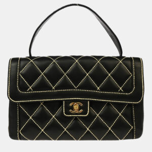 Chanel Black Calfskin Wild Stitch Handbag
