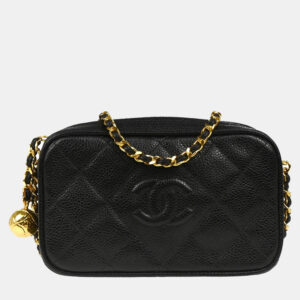 Chanel Black Calfskin Mini Camera Bag
