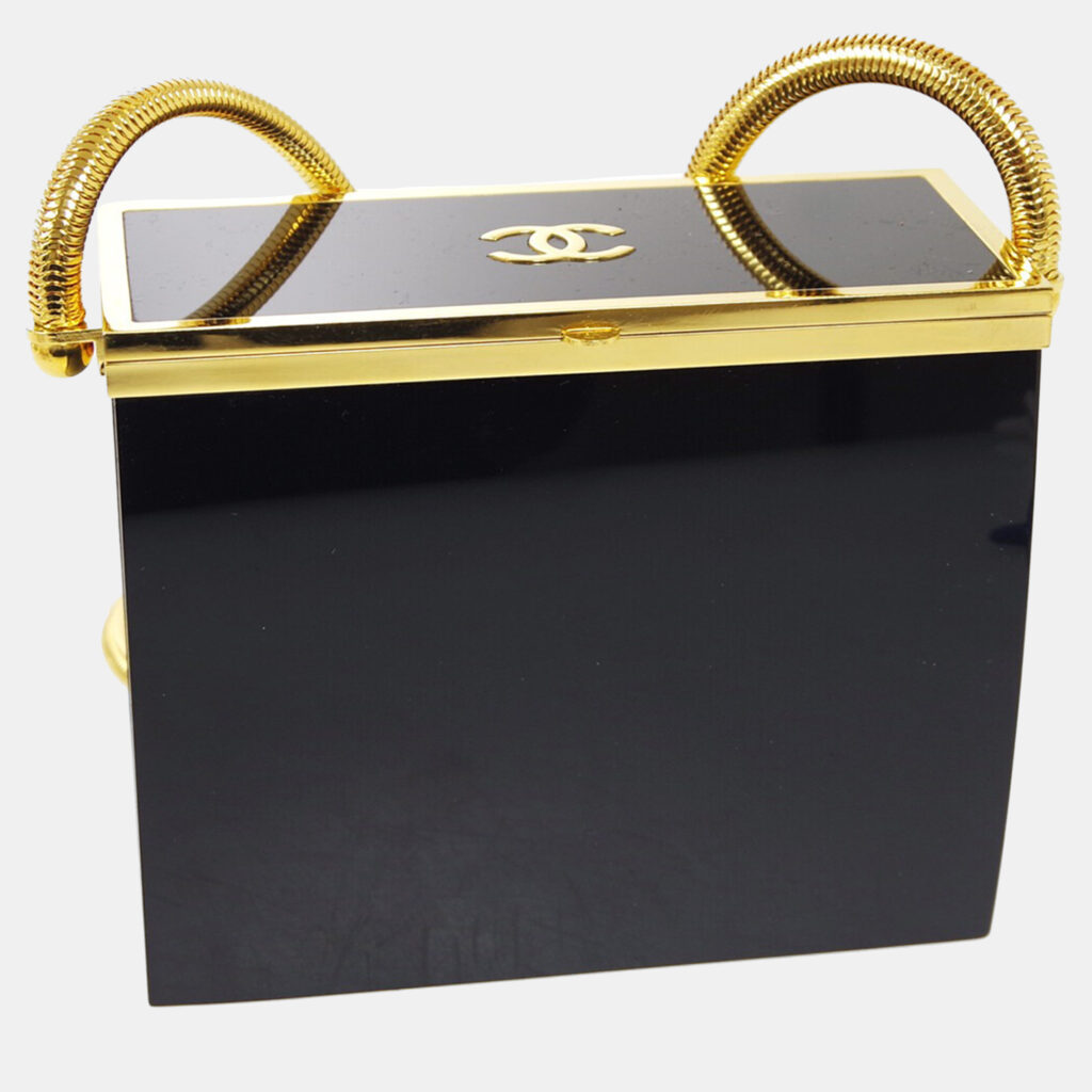 luxury-women-chanel-used-handbags-p1159184-002 Chanel Black Acrylic Crossbody Shoulder Bag