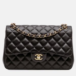 Chanel Black Jumbo Classic Lambskin Double Flap