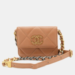 Chanel Brown Lambskin 19 Chain Shoulder Bag