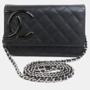 Chanel Black Patent Leather Cambon Ligne Chain Shoulder Bag