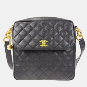 Chanel Black Calfskin Crossbody Flap Shoulder Bag