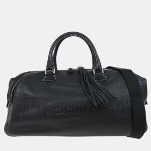 Chanel Black Calfskin Duffle Handbag