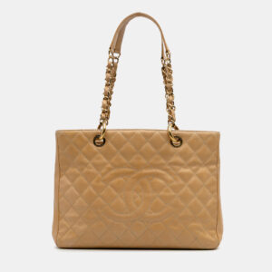 Chanel Beige Caviar Grand Shopping Tote