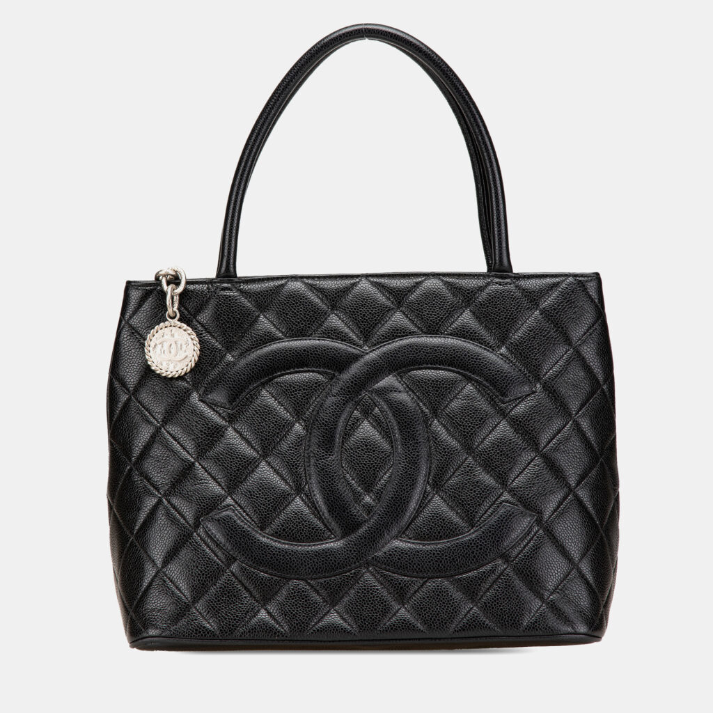 Chanel Black Caviar Medallion Tote