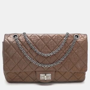 Chanel Metallic Brown Quilted Aged Leather Reissue 2.55 Classic 227 Flap Bag