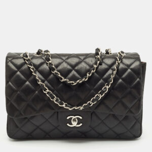 Chanel Black Quilted Leather Jumbo Classic Single Flap Bag
