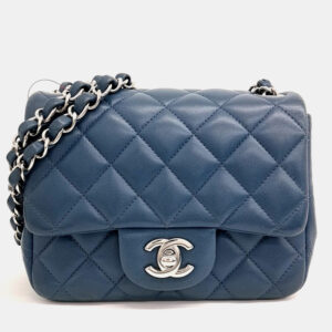 Chanel Blue Leather petit sac crossbody bag