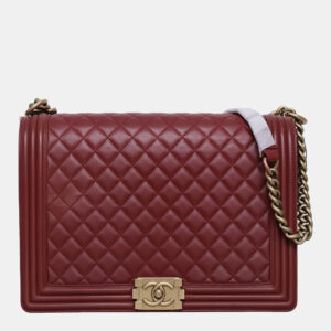 Chanel Burgundy Large Boy Bag