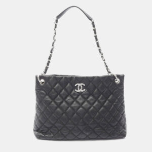 Chanel Black Leather Quilted Chain Shoulder Bag