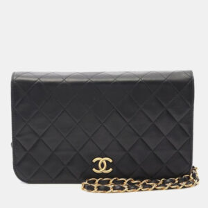 Chanel Black Quilted Leather Full Flap Shoulder Bag