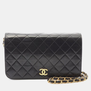 Chanel Black Quilted Leather Full Flap Shoulder Bag