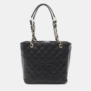 Chanel Black Leather PST Chain Shoulder Bag