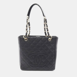 Chanel Black Leather PST Chain Shoulder Bag