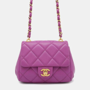 Chanel Matelasse Flap CC Purple Lambskin Shoulder Bag