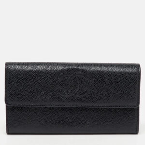 Chanel Black Caviar Leather CC Timeless Continental Wallet