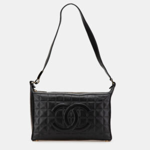 Chanel Black CC Choco Bar Lambskin Shoulder Bag