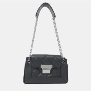 Chanel Accordion Black Leather Shoulder Bag