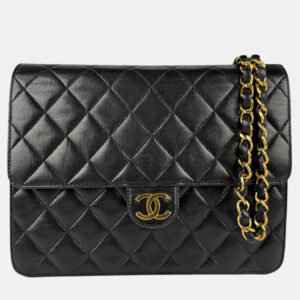 Chanel Quilted CC Black Leather Flap Bag