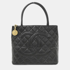 Chanel Grand Shopping Black Leather Tote Bag