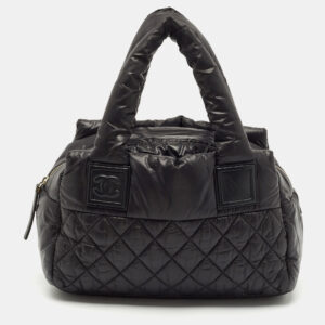 Chanel Black Quilted Nylon Coco Cocoon Bowler Bag