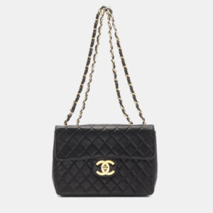 Chanel Black Lambskin Flap Shoulder Bag