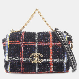Chanel 19 Black Fabric Chain Shoulder Bag