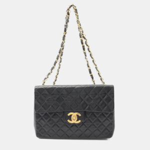 Chanel Jumbo XL Flap Black Lambskin Chain Shoulder Bag