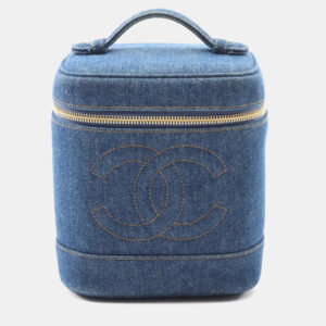 Chanel Coco Mark Navy Denim Vanity Handbag