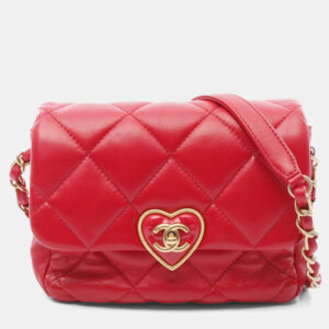 Chanel Heart Rock Lambskin Red Shoulder Bag