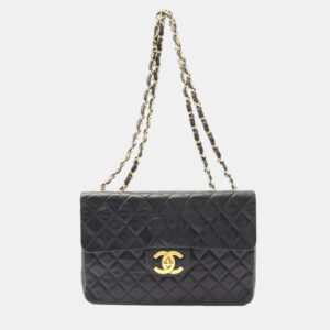 Chanel Jumbo Flap Vintage Black Lambskin Shoulder Bag
