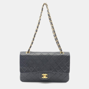 Chanel Classic Double Flap Black Quilted Lambskin Shoulder Bag