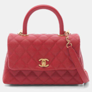 Chanel Coco Handle Red Calfskin Top Handle Bag