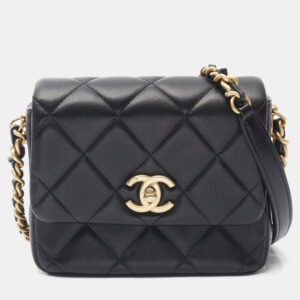 Chanel Side Note Leather Black Shoulder Bag