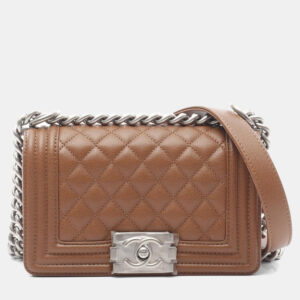 Chanel Boy Small Brown Leather Shoulder Bag
