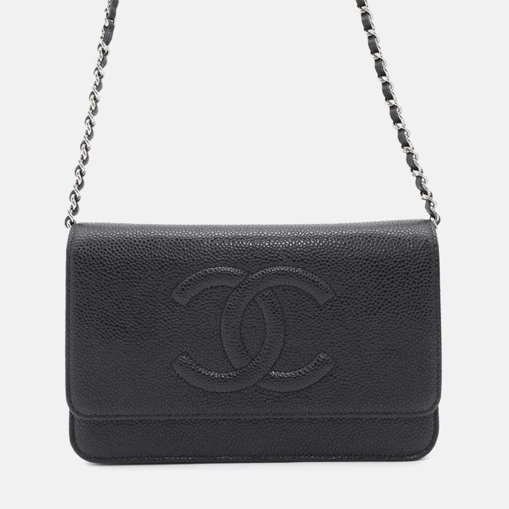 luxury-women-chanel-used-handbags-p1167909-003 Chanel CC Black Leather Wallet on Chain