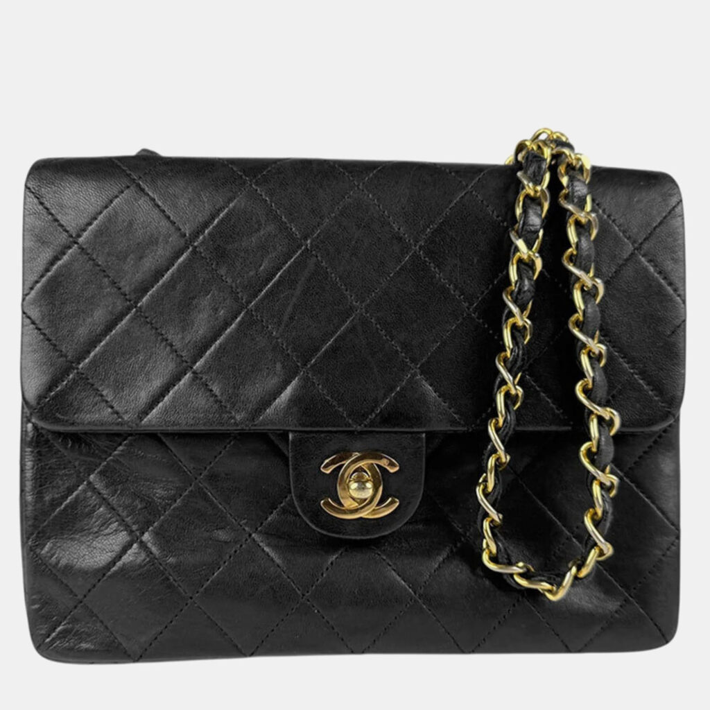 luxury-women-chanel-used-handbags-p1167999-002 Chanel Flap Black Lambskin Shoulder Bag