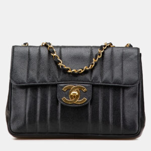 Chanel Black Jumbo XL Caviar Mademoiselle Flap