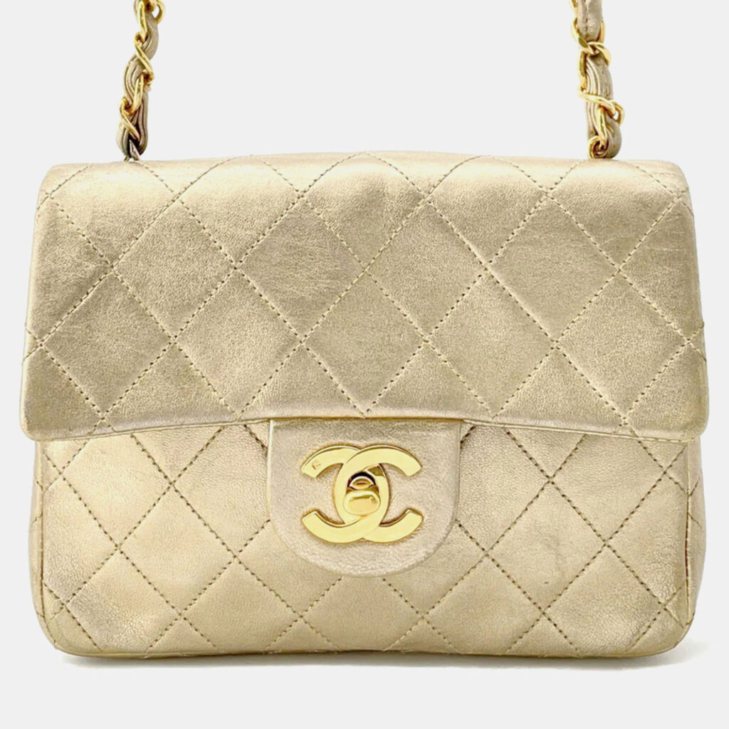 luxury-women-chanel-used-handbags-p1168536-008 Chanel Mini Matelasse Gold Lambskin Chain shoulder Bag