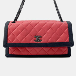 Chanel Matelasse Red/Black Lambskin Chain Shoulder Bag