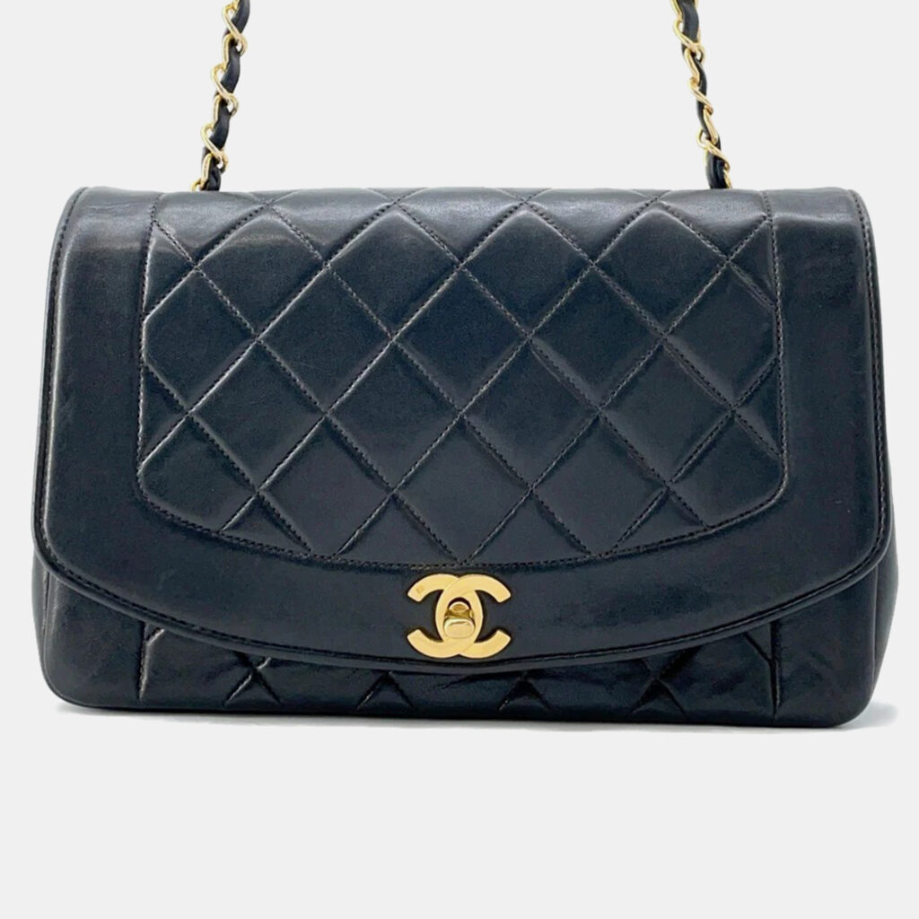 luxury-women-chanel-used-handbags-p1168587-006 Chanel Diana Chain Black Lambskin Shoulder Bag