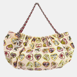 Chanel Valentine Pink Canvas Chain Shoulder Bag