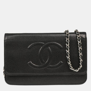 Chanel Timeless WOC Black Calfskin Wallet On Chain Bag