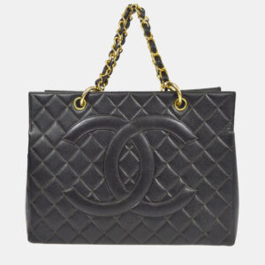 Chanel CC Timeless Black Calfskin Chain Tote Bag
