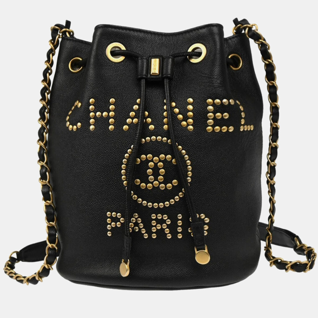 luxury-women-chanel-used-handbags-p1168785-010 Chanel Deauville Black Caviar Leather Bucket Bag