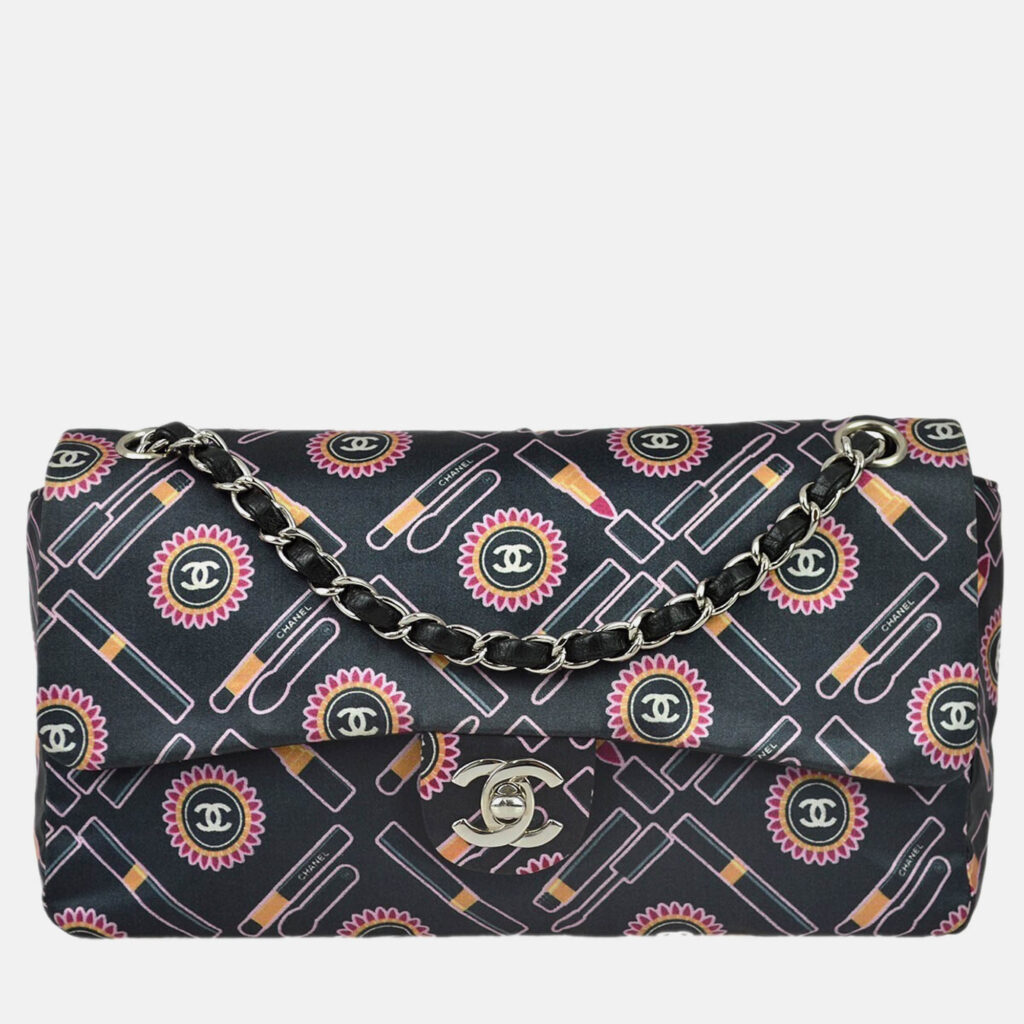luxury-women-chanel-used-handbags-p1168805-013 Chanel Classic Single Flap Black Satin Lipstick Shoulder Bag