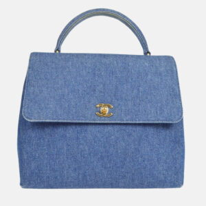 Chanel Kelly Blue Denim Top Handle Bag