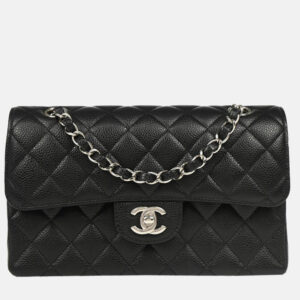 Chanel Classic Double Flap Small Black Calfskin Shoulder Bag